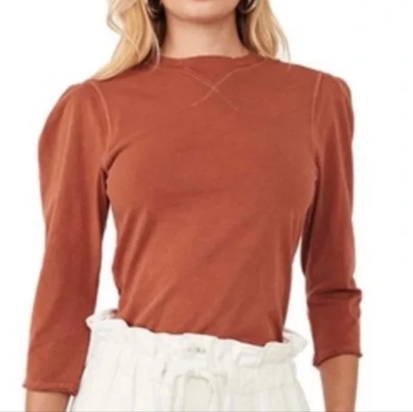 We The Free Clover Puff Sleeve Top in Mesa size XL - Picture 1 of 8